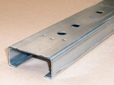 Cee-110 14 gauge roll formed galvanized door track