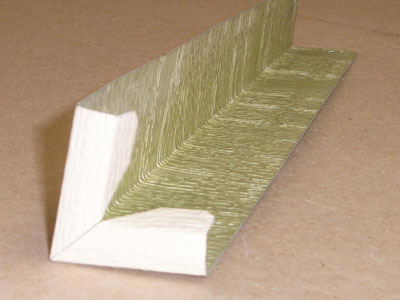 B-127 - Stamped Aluminum Pre-painted 12-inch Textured Hardboard Corner