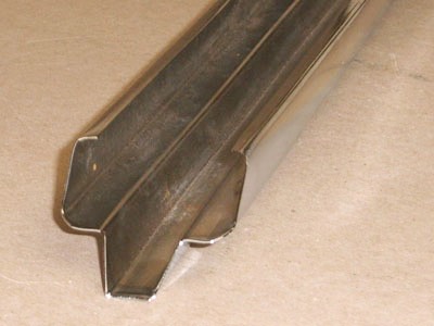 R-104 - 20 Gauge Roll-formed Cement Plank Edging Tongue Profile with Miter